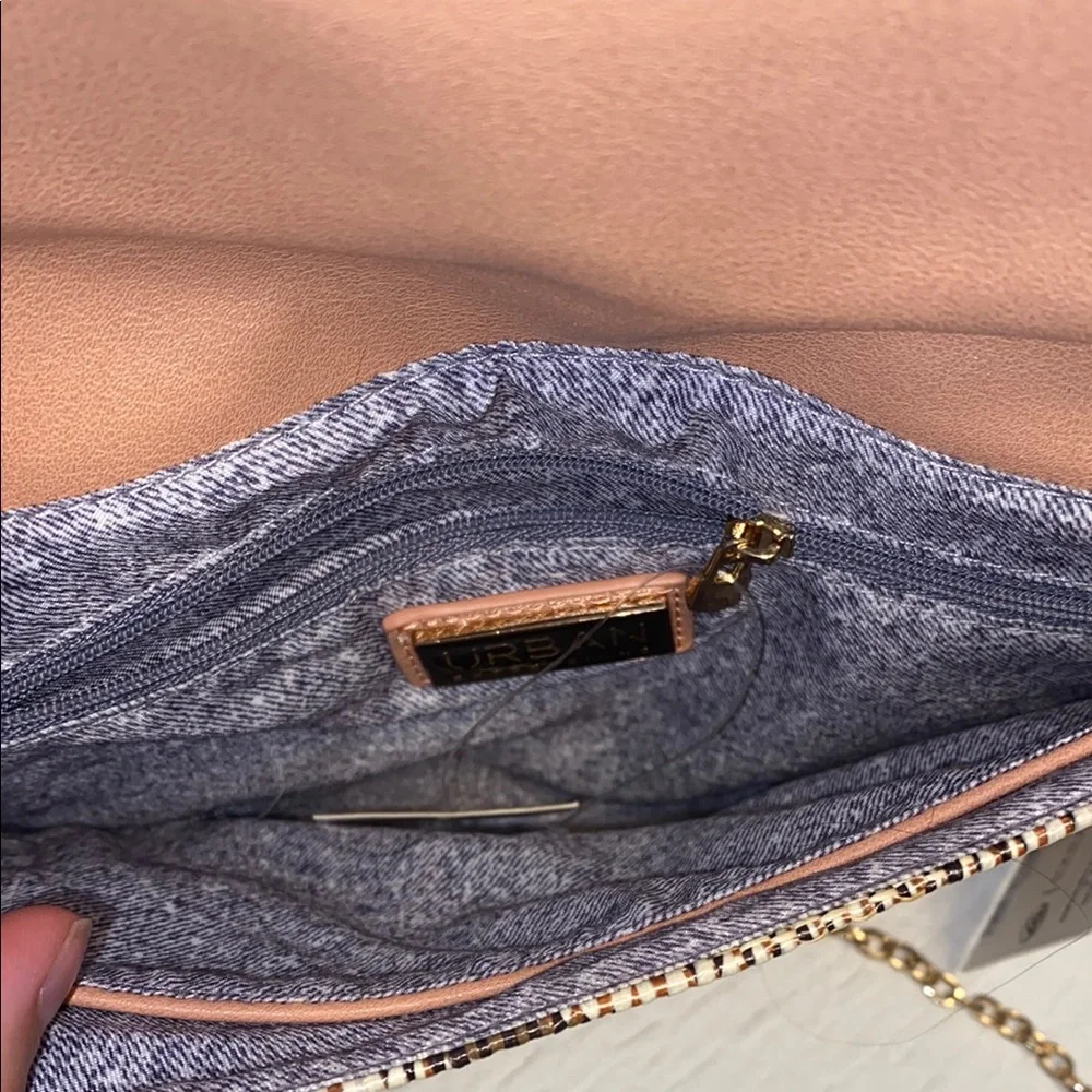 Urban Expression Gold and Tan Women's Clutch Bag. Brand new. Never used
